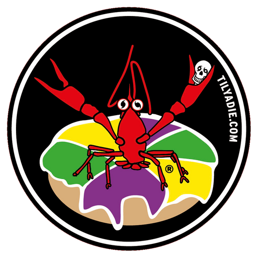 Crawfish + King Cake Sticker